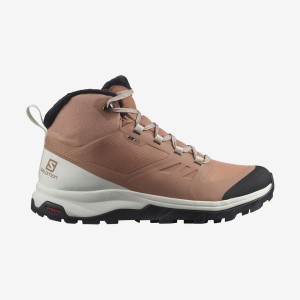 Botas de Invierno Salomon OUTSNAP CLIMASALOMON™ WATERPROOF Mujer Beige | EC3011ZUT