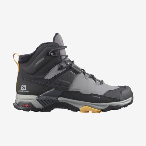 Botas de Invierno Salomon X ULTRA 4 MID WINTER THINSULATE™ CLIMASALOMON™ WATERPROOF Hombre Negras Gris | EC2249BEX