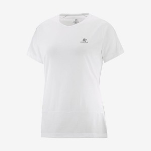 Camiseta Salomon CROSS RUN Mujer Blancas | EC3083DFM