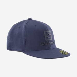 Sombreros Salomon LOGO CAP FLEXFIT® Hombre Azules | EC2656EBC