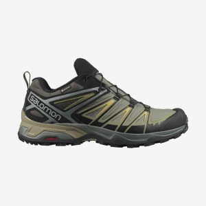 Zapatillas de Senderismo Salomon X ULTRA 3 GORE-TEX Hombre Gris Verde | EC2022PJJ